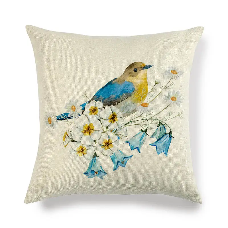 45 см* 45 см акварель Kingfisher и Swallow лен/хлопковая подушка для дивана Чехлы диванная Подушка Обложка Домашняя Декоративная Подушка Чехлы