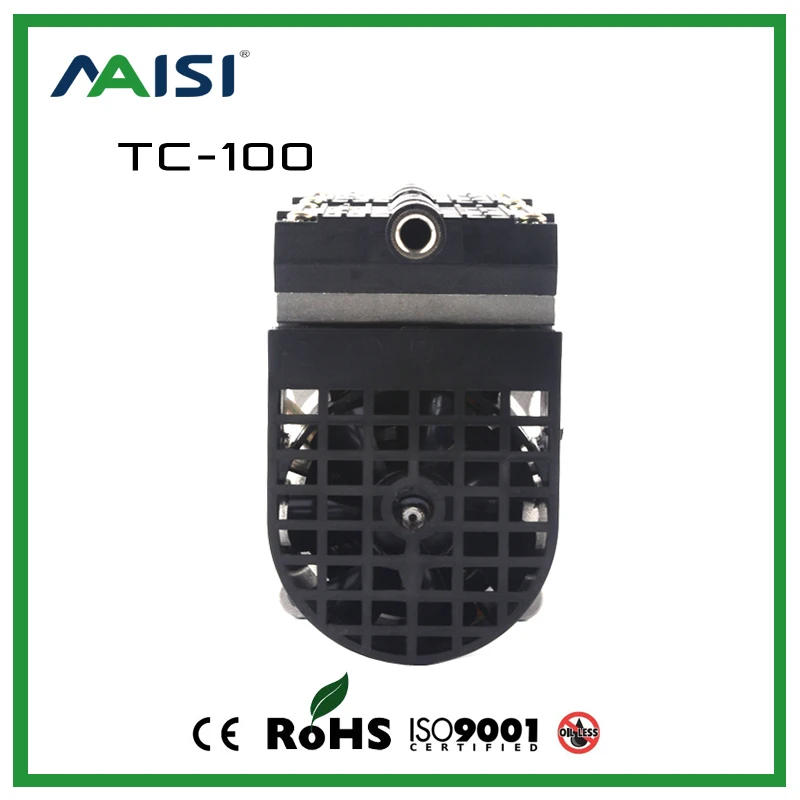 TC-100 110 В/220 В вакуумный насос с двойной головкой и безмасляной диафрагмой 100 Вт 60 Гц(AC) 24 л/мин медицинский бесшумный насос 3,6 бар Электрический вакуумный насос