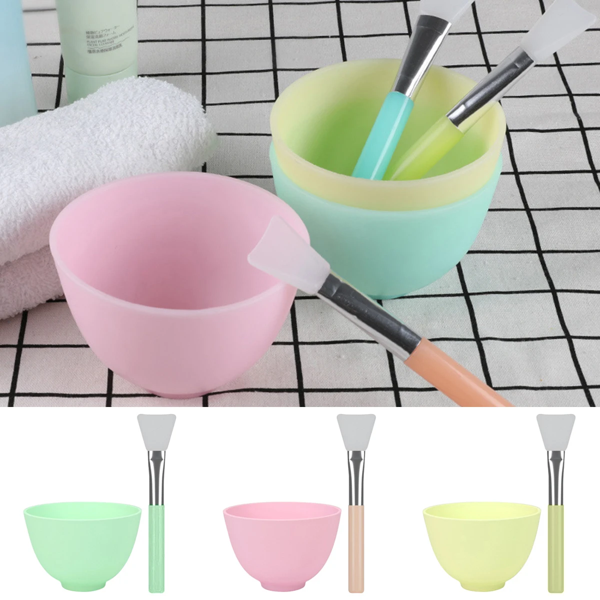 Брендовая миска для смешивания масок для лица DIY миски для смешивания масок для лица с силиконовой щеткой для волос косметические инструменты наборы туалетных принадлежностей