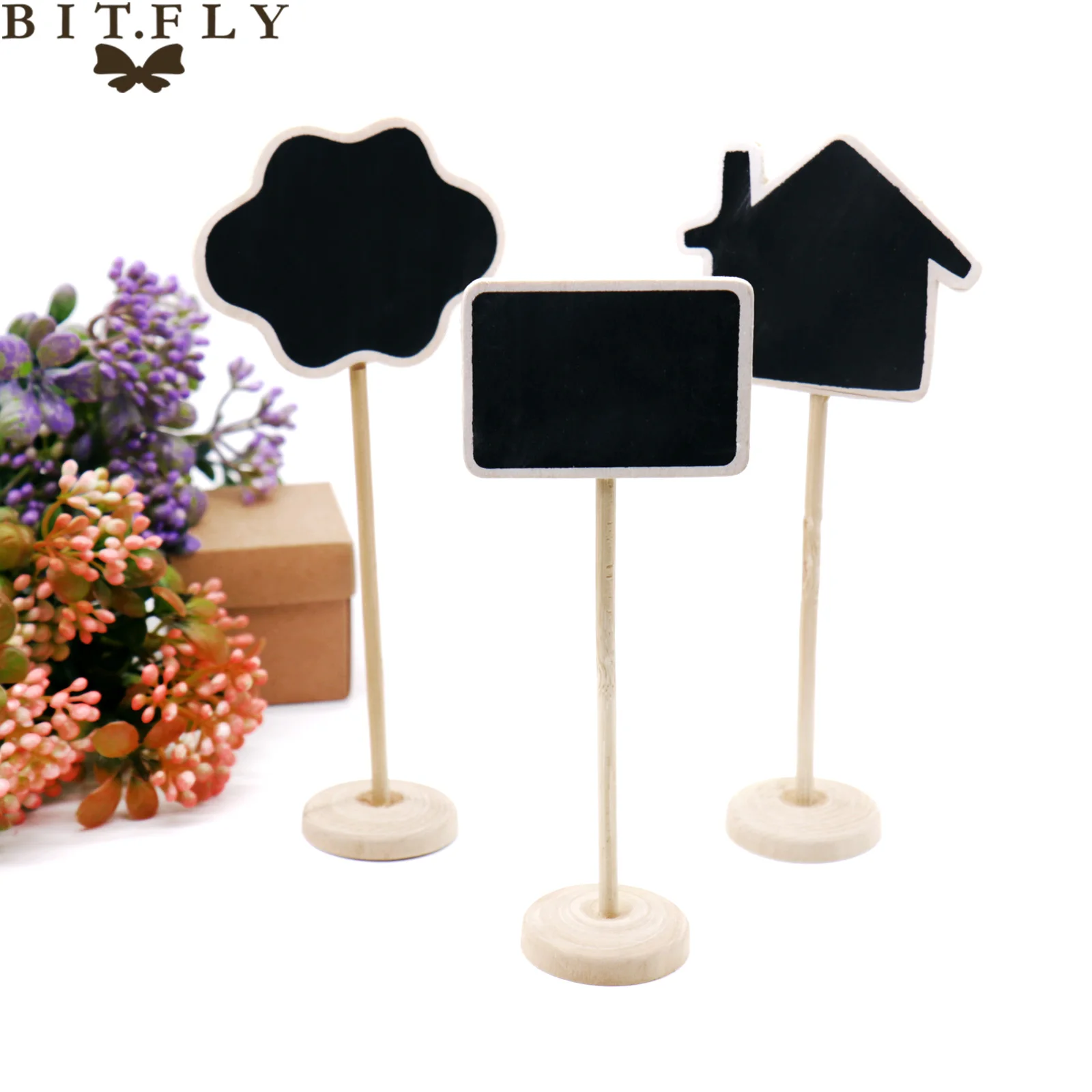 1 шт. Деревянный Мини мел доска с подставкой Звездный дом облако квадратная форма
