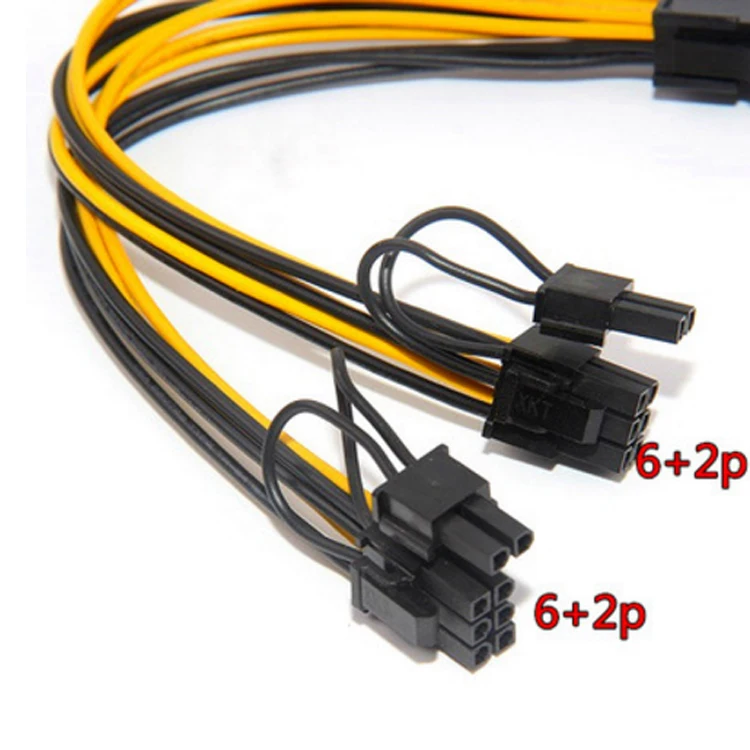 Процессор или gpu 8Pin до 2*8pin(6 + 2) графическая карта для miner Double PCI E PCIe блок питания