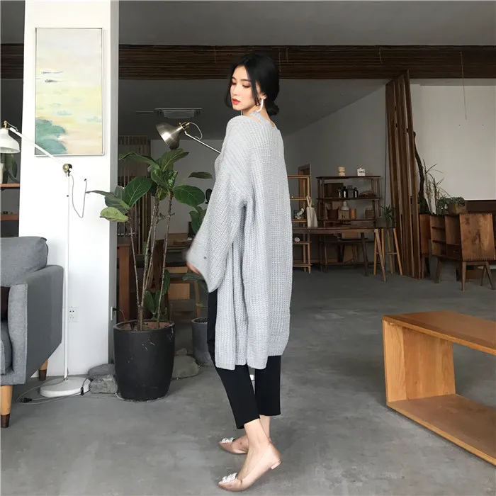 RUGOD корейский комплект из 2 предметов, короткий однотонный сексуальный жилет без рукавов и шикарный кардиган с расклешенными рукавами, свитер с открытой строчкой