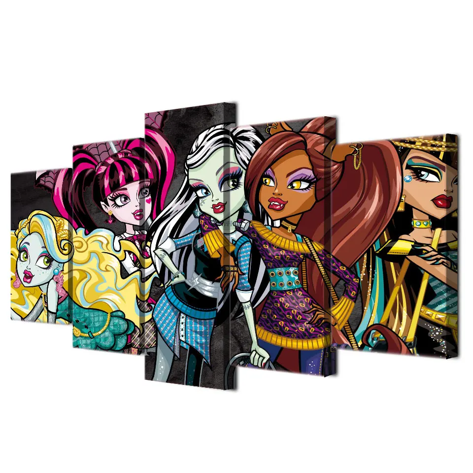 HD печатная картина Monster High мультфильм Декор детской комнаты печатный плакат