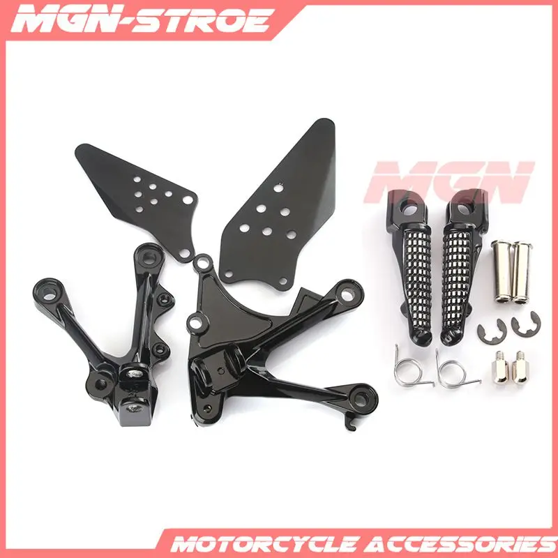 Передней Подножки колышки подставка для ног кронштейн для KAWASAKI ZX6R ZX-6R 2005-2008 05 06 07 08 ZX636 2005-2006 05 06 мотоцикл - Color: Black