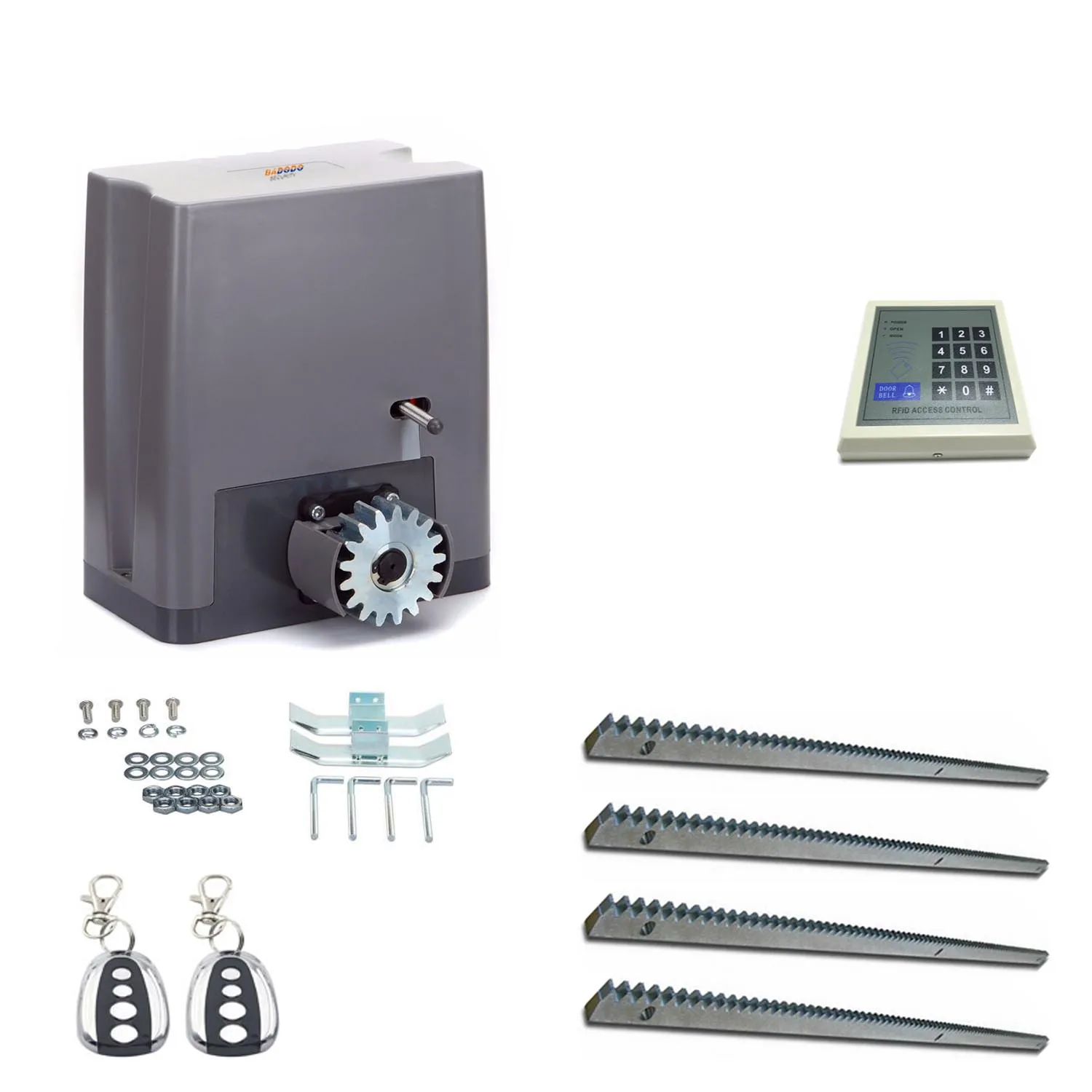 Kit 6 AC220V водонепроницаемый 800 кг автоматический Электрический раздвижные ворота открывалка мотор операторы драйвер наборы с 4 м металлические стеллажи для домашней безопасности - Цвет: Kit 6