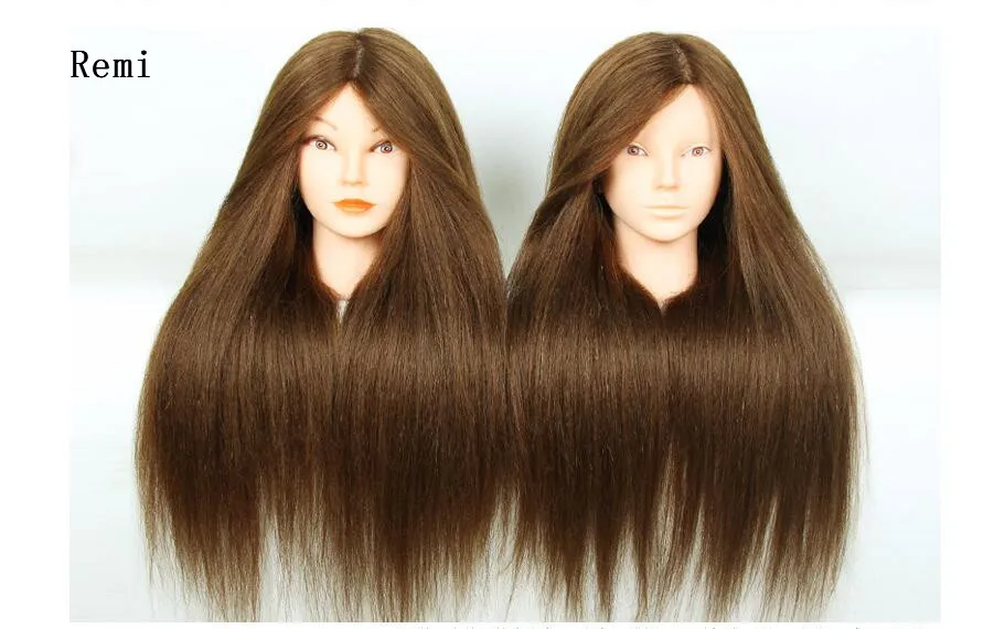 Макияж 24 дюйма каштановый макияж голова манекена для тренировок 80% человеческие