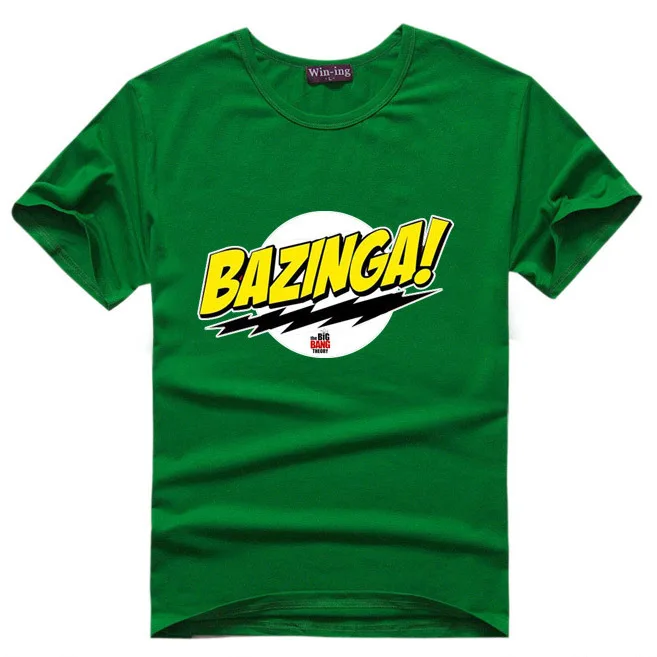 Bazinga, хлопковая Мужская футболка, Шелдон Купер, футболки, комический гик, футболка, Теория большого взрыва - Цвет: green