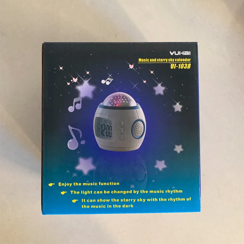 Часы Будильник музыкальные с проекцией звездного неба и естественным