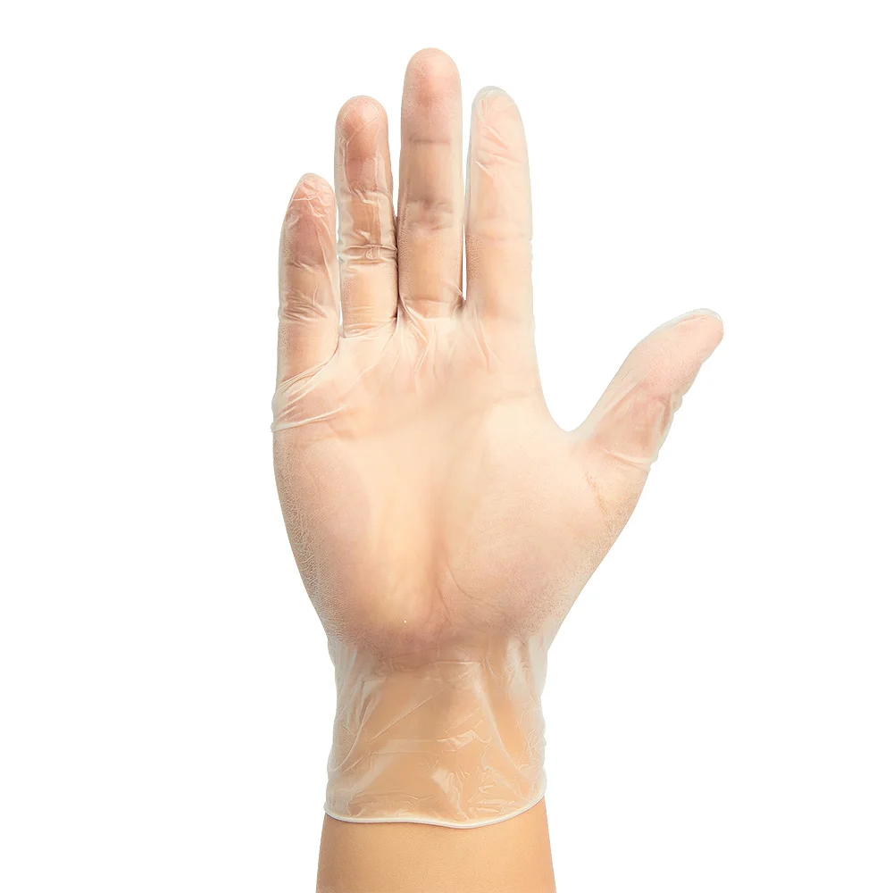 Одноразовые ПВХ перчатки пластиковые водонепроницаемые прозрачные рабочие |