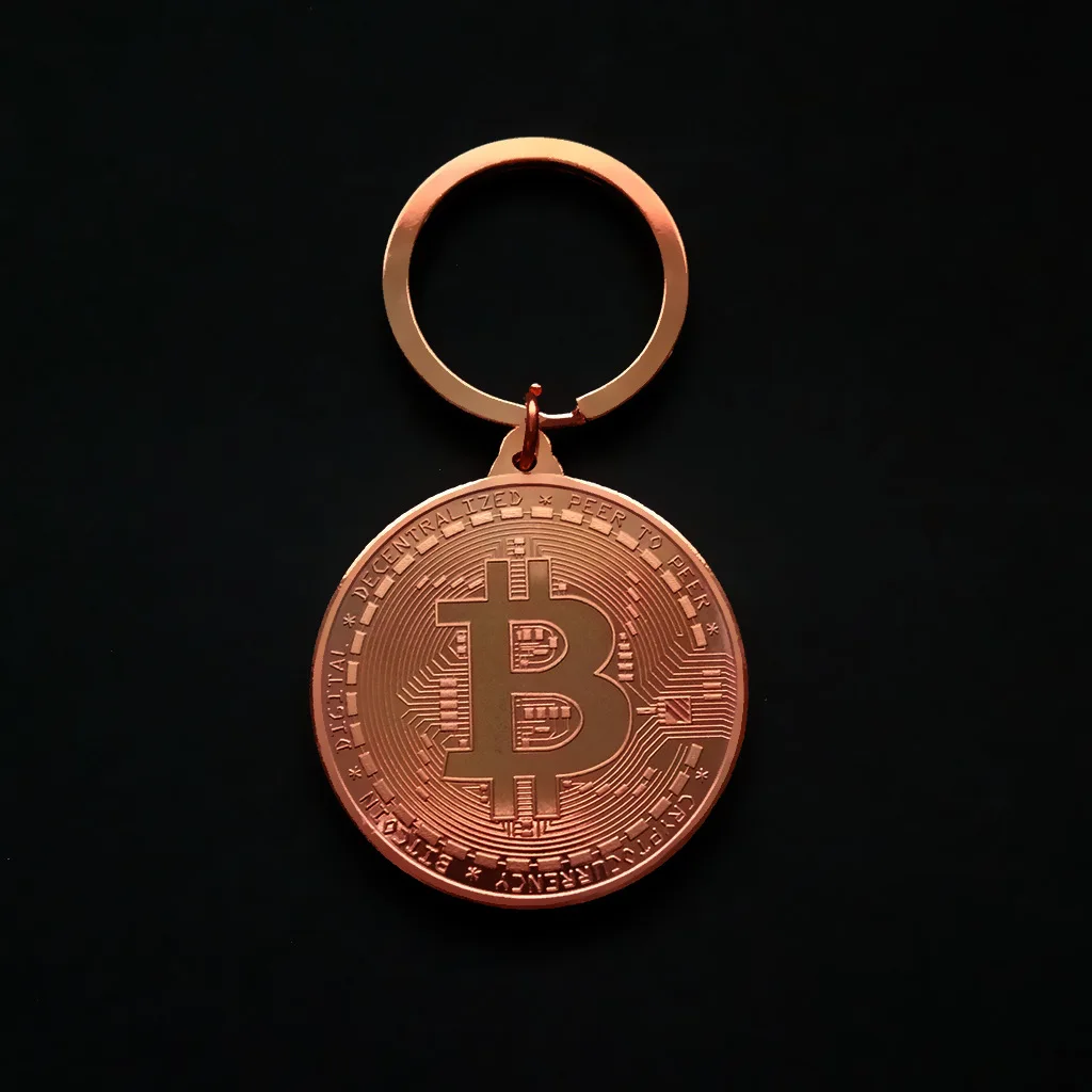 Позолоченный физический Биткоин Casascius Bit монета BTC чехол Подарок физический металлический античный имитация арт-коллекция монет BTC брелок