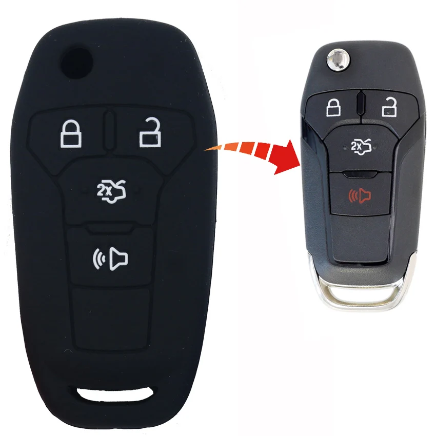 Чехол для автомобильного ключа с 4 кнопками Ford Fusion F450 F550 F150 F250 F350 Focus 3 Super Duty Ranger 2013