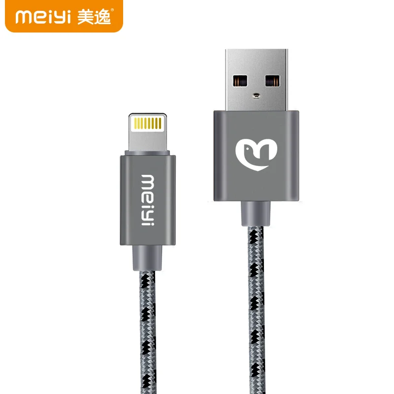 MEIYI M15 0 5 М металлический штекер цветной нейлоновый Плетеный USB кабель для iPhone 8 7 6 6s
