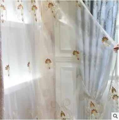 tulle curtain Высококачественные шторы, вышитые затемненные шторы для гостиной, римские шторы для кухни, оконные шторы, занавески - Цвет: tulle curtain