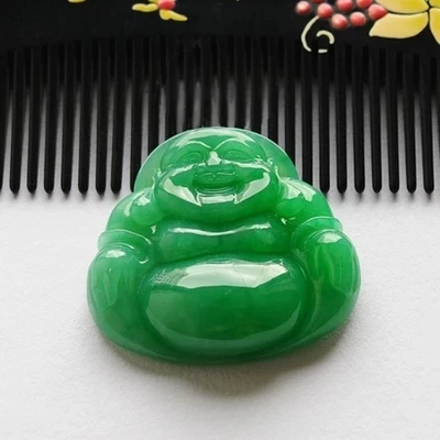 Ручная скульптура подвеска зеленого Будды ожерелье из бисера очаровательный