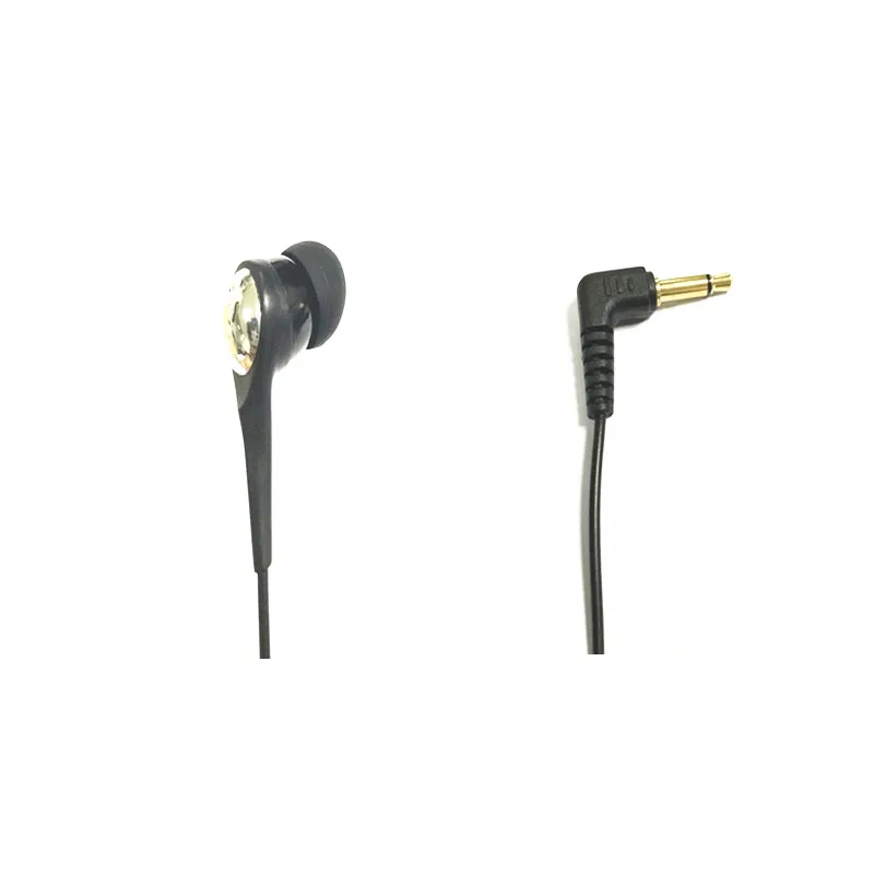 

Linhuipad 1-Bud black earphone 3.5mm gold plug Single-side MONO earbug 1.2M w/Heavy-Duty Cord for Smart phone school library