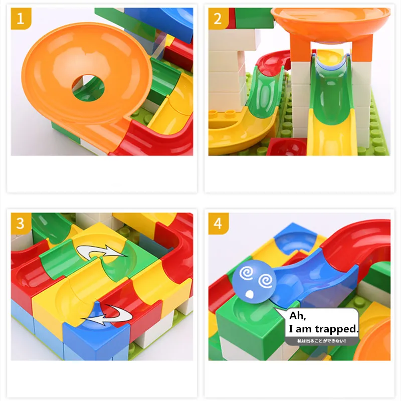 Toys for Baby Big Size Diy Building Blocks Marble Race Run Maze Ball Track Funnel Slide Bricks | Игрушки и хобби