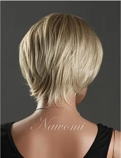 The temperament of fashion in Europe and the short hair wigs Inclined bang |
