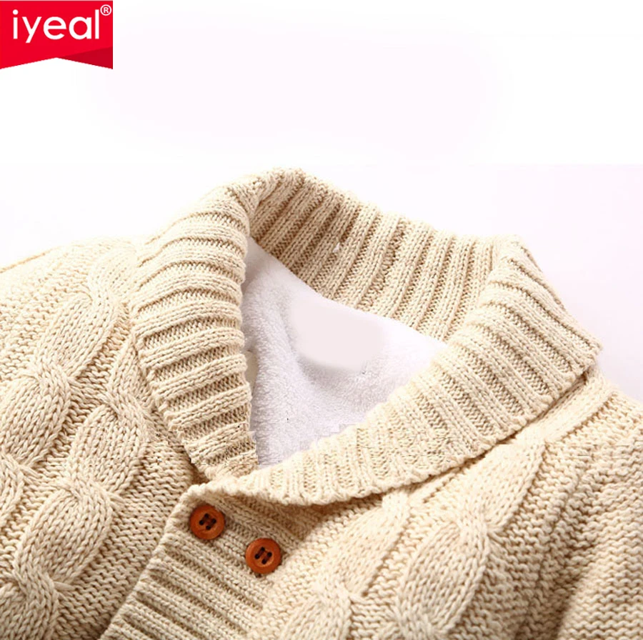 IYEAL/зимняя одежда для малышей Хлопковый толстый теплый вязаный свитер