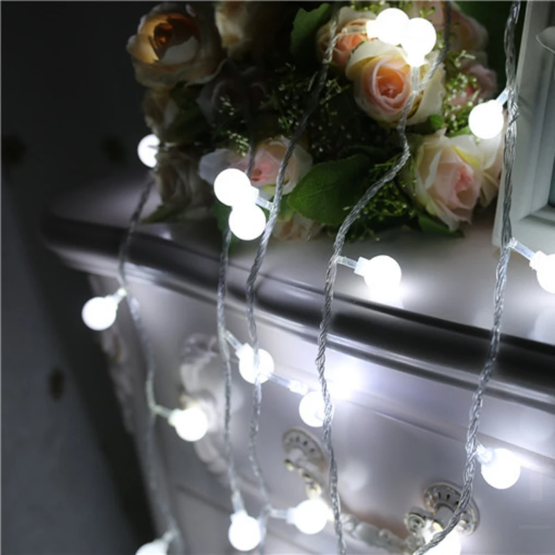 Гирлянда с хрустальными шариками 220 В 10 м 100 светодиодов|10m led|100 ledstring ball |