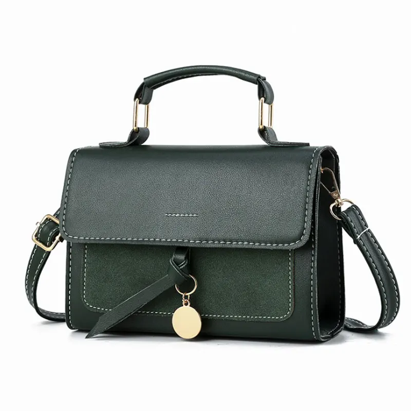 Женская кожаная сумка FANSON маленькая через плечо с красным клапаном 2019|Сумки