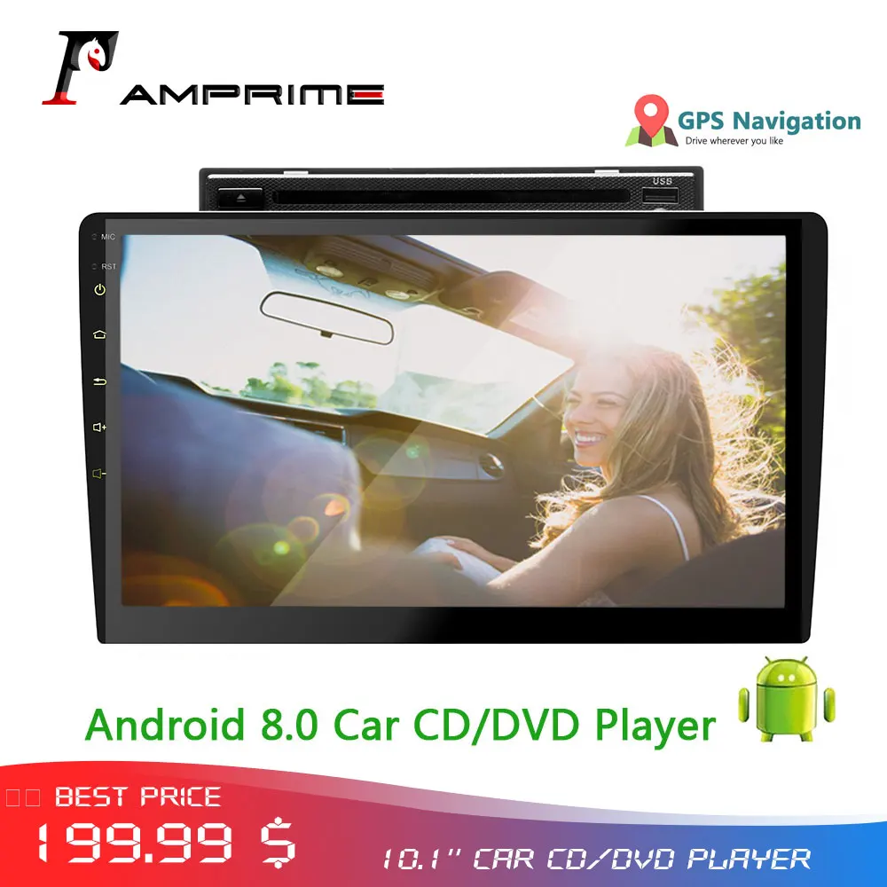AMPrime10.1 ''Автомобильный CD/DVD плеер 2 din Android автомобильный мультимедийный плеер Wifi сенсорный экран Аудио Стерео gps навигация Авторадио