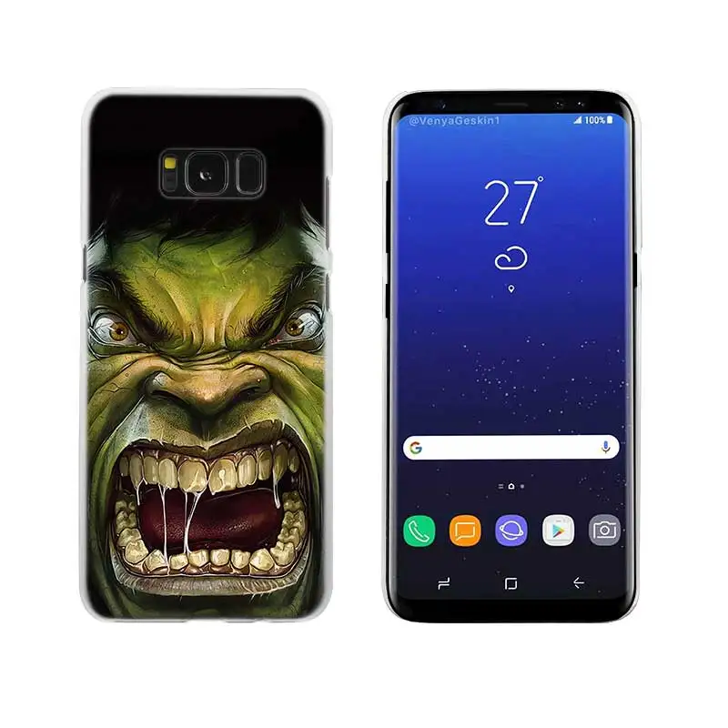 02 Прозрачный жесткий чехол Sheli The Incredible Hulk Note 10 9 pro для samsung Galaxy S4 S5 S6 S7 S8 S9 Plus Edge Mini s10 lite - Цвет: 02