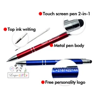 custom logo free with stylus pencil 10 colors stylus touch penwriting penlogo personalized free shipping