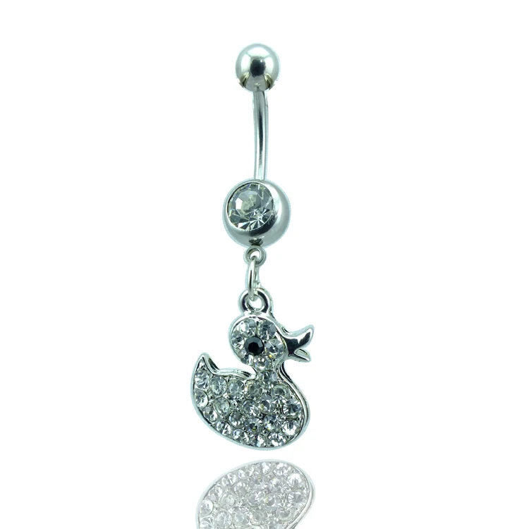 Brand New Fashion Belly Button Rings Steel Barbell Dangle Rhinestone Duck Navel Body Piercing Jewelry | Украшения и аксессуары