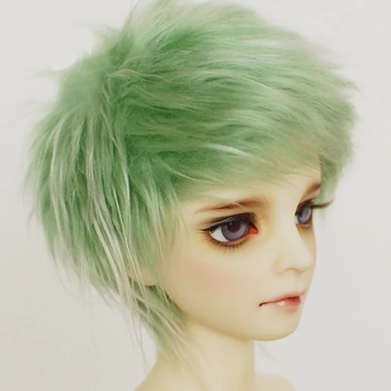 BJD плюшевый парик короткий зеленый для 1/4 1/3 17 &quot24&quot высокий MSD SD DK DZ AOD DD кукла