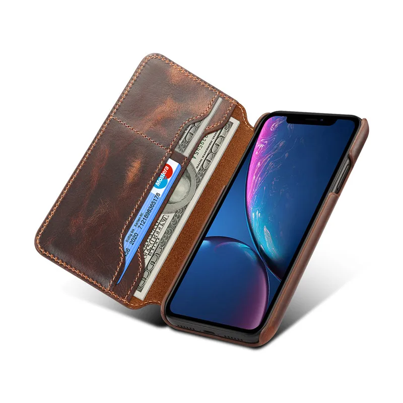 Роскошные Шлепанцы из натуральной кожи чехол для iPhone X XS Max XR чехол бумажник отделения для карточек сумка-чехол для iPhone XS Max случае XR XS Капа
