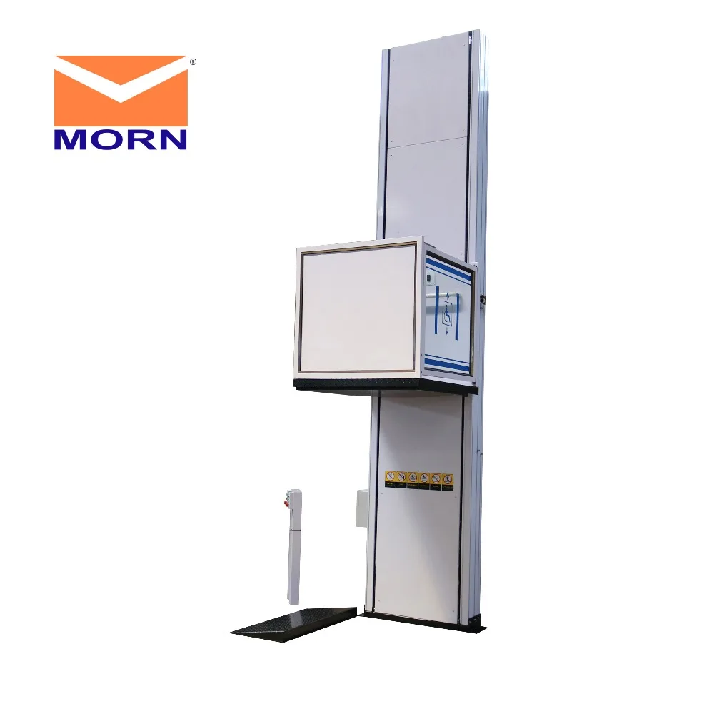 Вертикальный платформенный стол для инвалидных колясок WL0.25-3.5 домашний лифт MORN с дверью на площадке производителя из Китая.