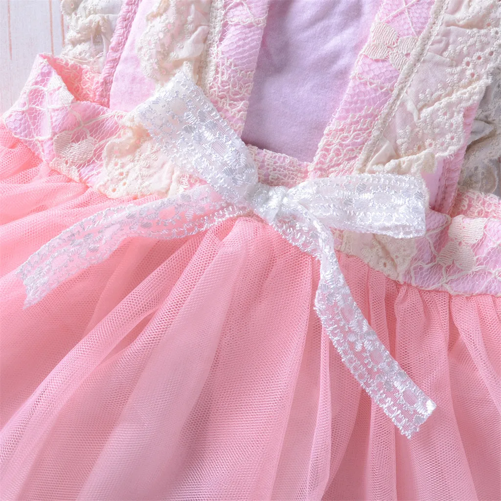 Girls Summer Dress Newborn Kid Baby Sleeveless Lace Mesh Puff Dance Birthday Party Princess Clothes C# | Детская одежда и обувь