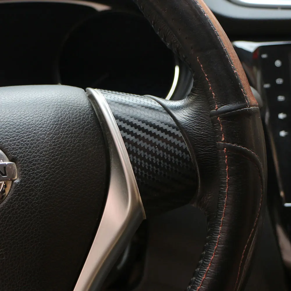 Carmilla Автомобильная наклейка с логотипом на руль из углеродного волокна для nissan