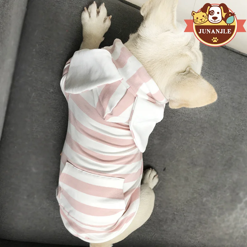 1 шт. Pet Одежда с принтом в виде собак Шнауцер бульдог костюмы полоску ушками