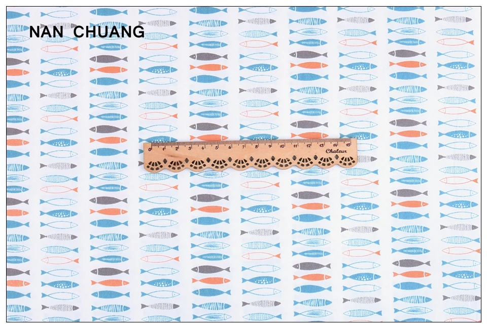 Nanchuang 5 шт./лот рыбы серии хлопчатобумажной ткани Лоскутная Ткань для собственноручных изделий Рукоделие материалы для младенцев и детей 20x25 см
