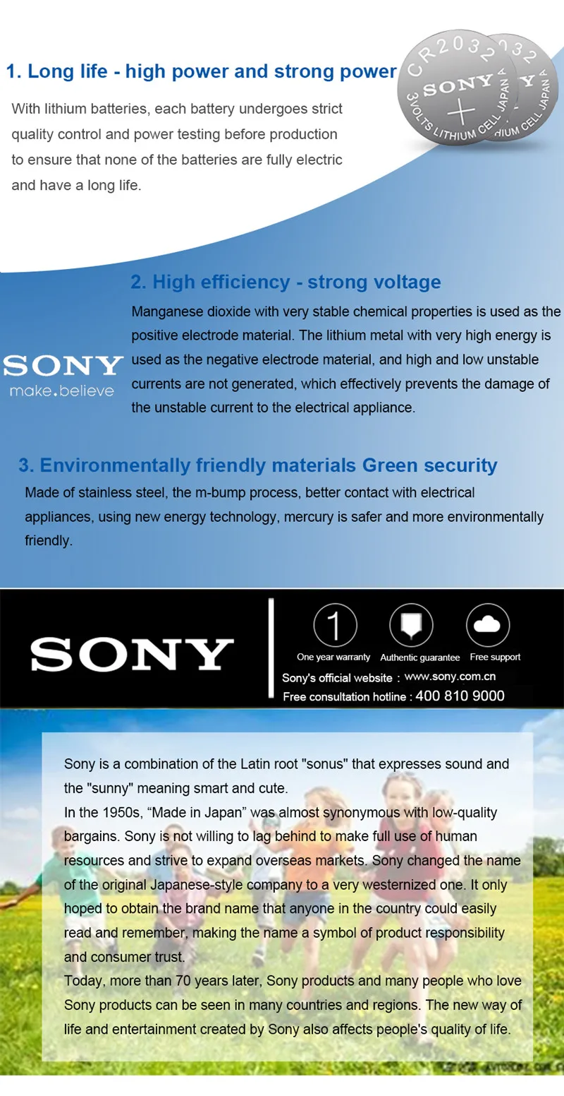 5 шт./лот sony CR2430 CR 2430 3V литиевая Кнопочная батарея батареи для часов, часов, слуховых аппаратов
