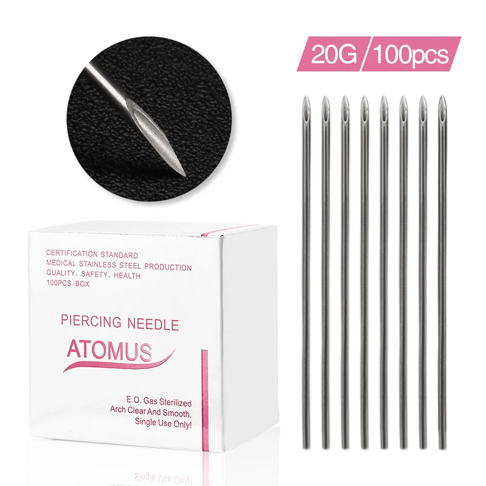 100 шт. стерильные медицинские иглы для пирсинга тела 20 г|piercing needle|body piercing needlessterile