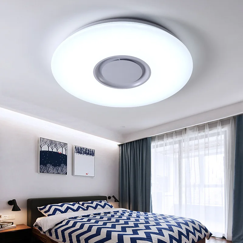 Lustres De Sala управление Rgb затемнения 36 Вт светодиодный потолочный светильник с Bluetooth и музыкой 90-260 в современная лампа для-20 квадратных метров