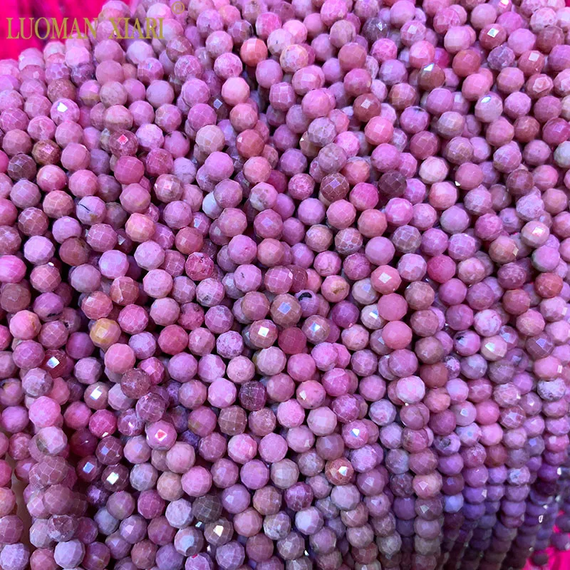 Rhodochrosite Граненые 4 мм бусины из натурального камня аметисты розовый хрустальный Турмалин драгоценный камень бусины для самостоятельного изготовления ювелирных изделий браслет ожерелье - Цвет: Rhodochrosite