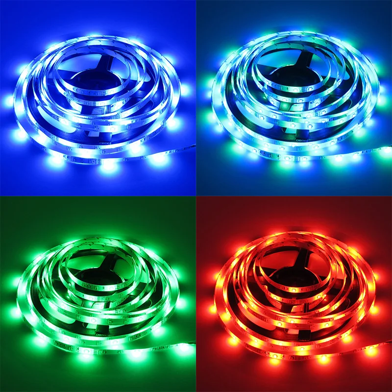 Светодиодная лента 12 в 60 светодиодный s/m SMD 2835 Водонепроницаемая Гибкая RGB лента многоцветная веревка свет лампы+ контроллер+ адаптер питания