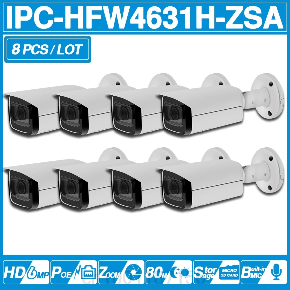 DH IPC-HFW4631H-ZSA 8 шт./лот 6MP цилиндрическая камера видеонаблюдения 2 7-13 5 мм VF Объектив POE