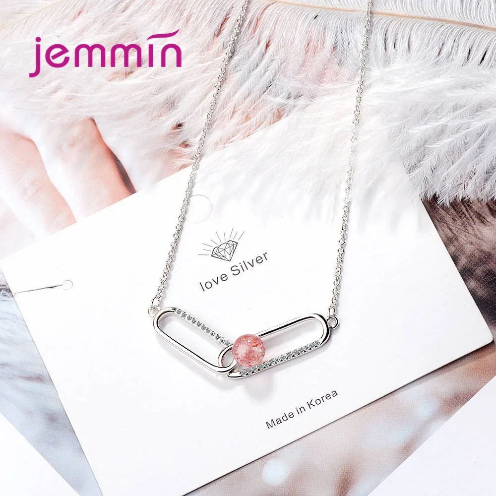 Женское Ожерелье с кулоном из серебра 925 пробы красным кристаллом|Ожерелья| |