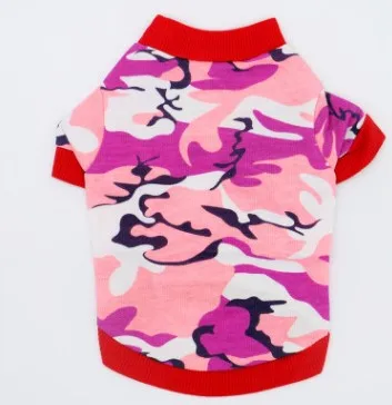 pink Камуфляжная футболка для собак, кошек, новая камуфляжная Одежда для питомцев, крутая одежда для щенков, собачек, армейский зеленый chaleco perro - Цвет: pink