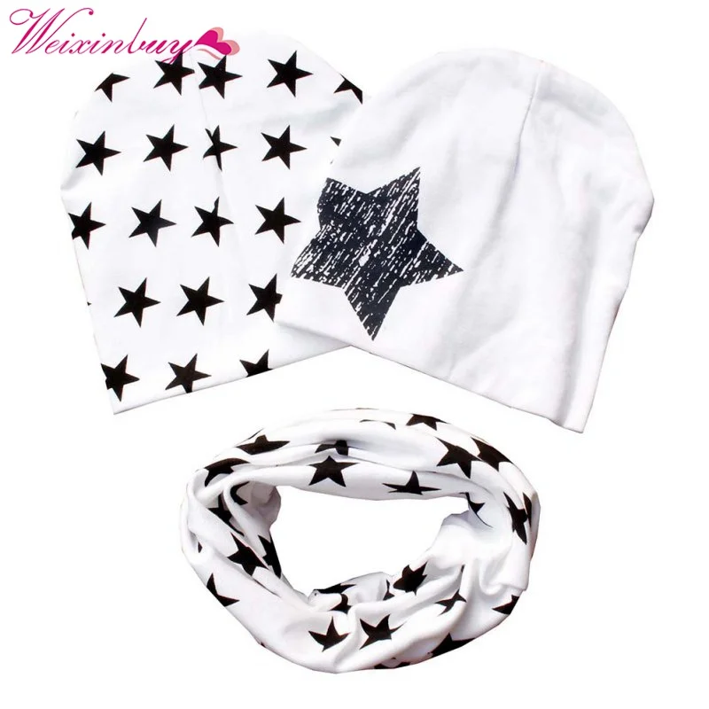 CuteWEIXINBUY/детская хлопковая шапка со звездами для маленьких мальчиков и девочек