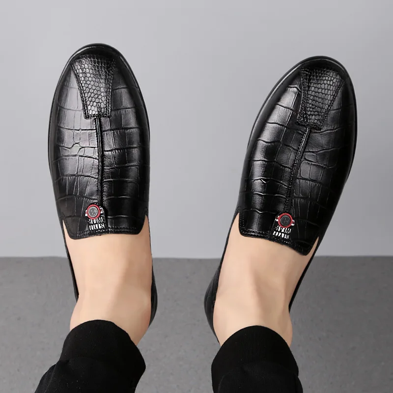 2020 Роскошная деловая мужская повседневная обувь из натуральной кожи