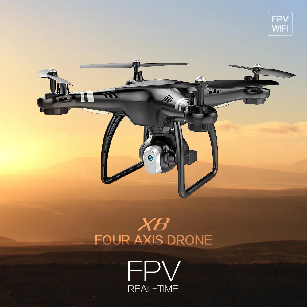 Радиоуправляемый Дрон с камерой X8 FPV 2,4G 480P 720P Wifi FPV Дрон удерживающий высоту Радиоуправляемый квадрокоптер игрушки для детей vs E58 X12 JJRC