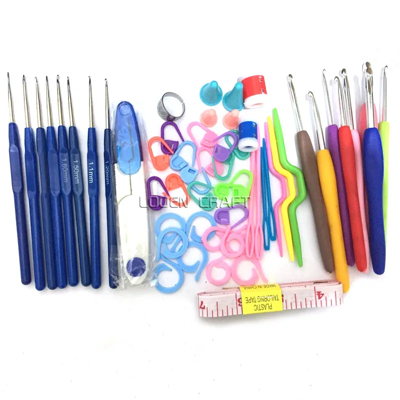 Looen марки спицы для вязания наборы 53 шт. крючок комплектов иглы ленты ножницы