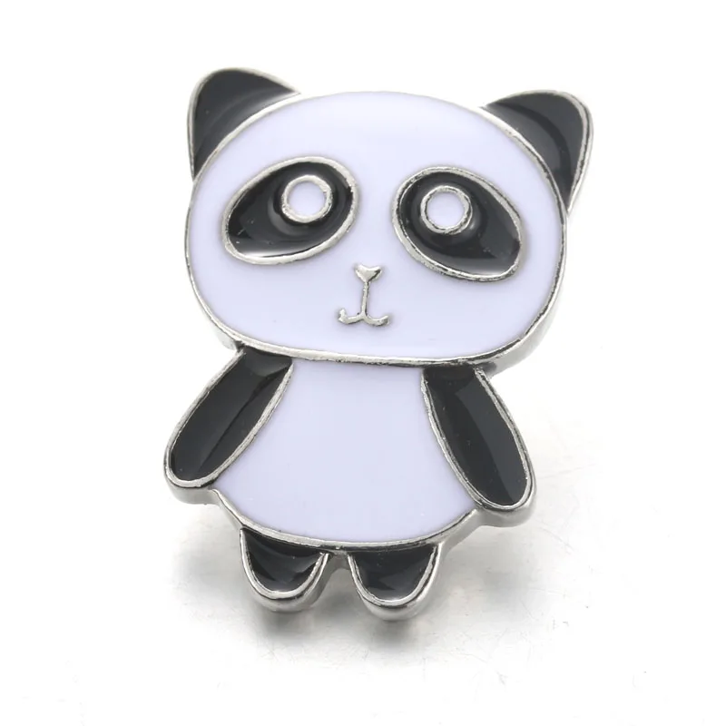 

10pcs/lot Panda Snap Jewelry Boom Life Metal Rhinestone Snap Buttons Fit 18MM Snap Bracelet For Women DIY Charms 4503