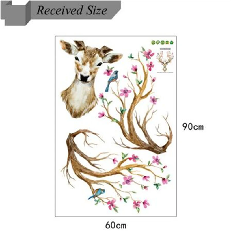 Креативные виниловые наклейки на стену с оленем Diy для детских комнат Настенный
