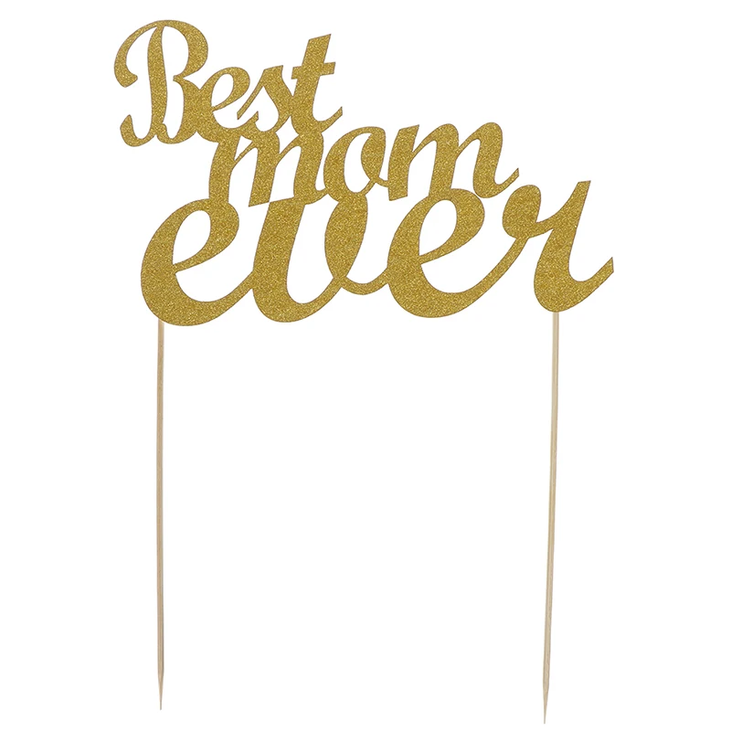 Счастливый День отца день матери Золотой бумажный кекс топперы отцов с днем